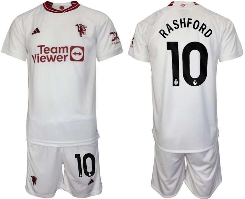 Men 2023-2024 Club Manchester United away white #10 Soccer Jersey->customized soccer jersey->Custom Jersey